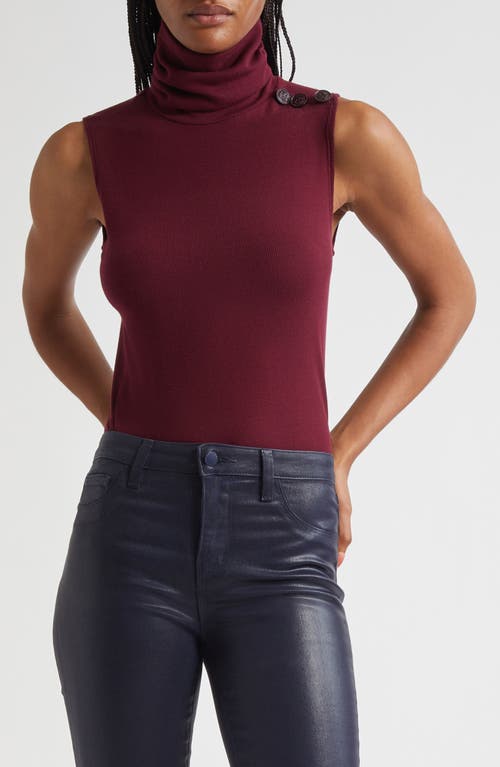 L Agence Ceci Sleeveless Turtleneck Top In Brown
