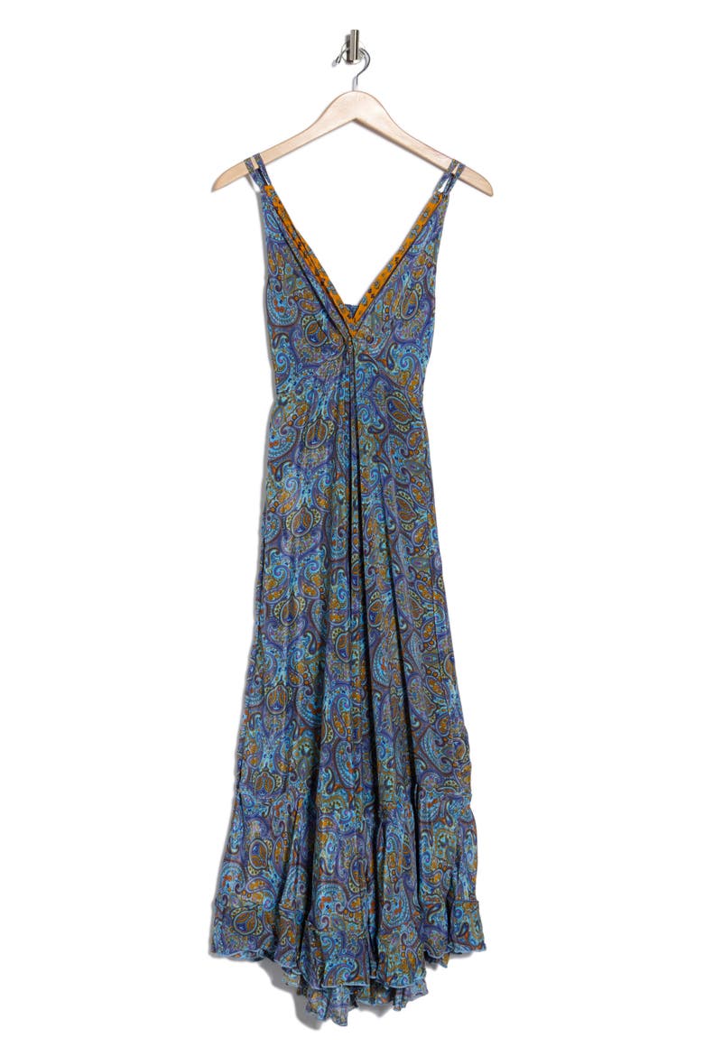 Floral V-Neck Maxi Dress, Alternate, color, PURPLE
