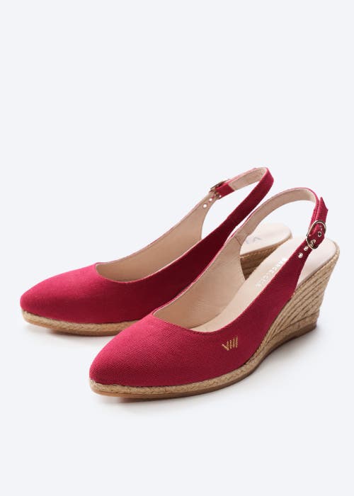 Viscata Palomera Canvas Espadrille Wedges In Cherry