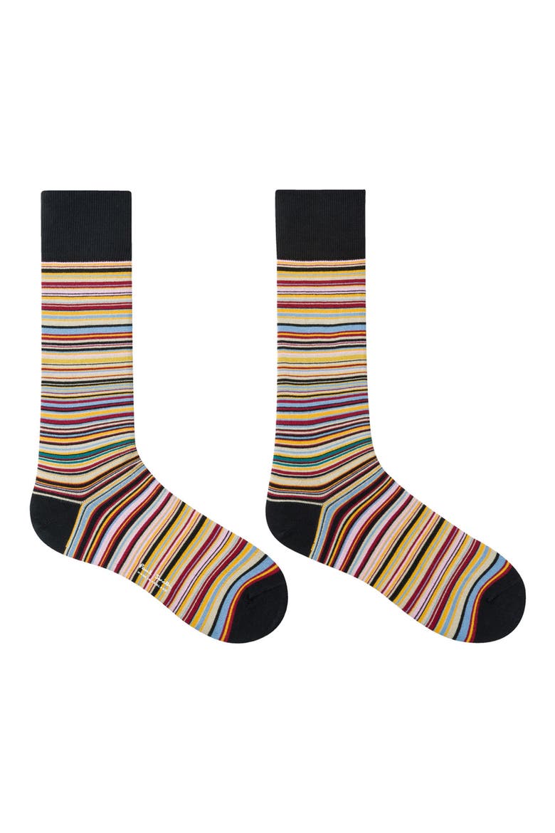 Stripe Cotton Blend Crew Socks, Alternate, color, MULTI