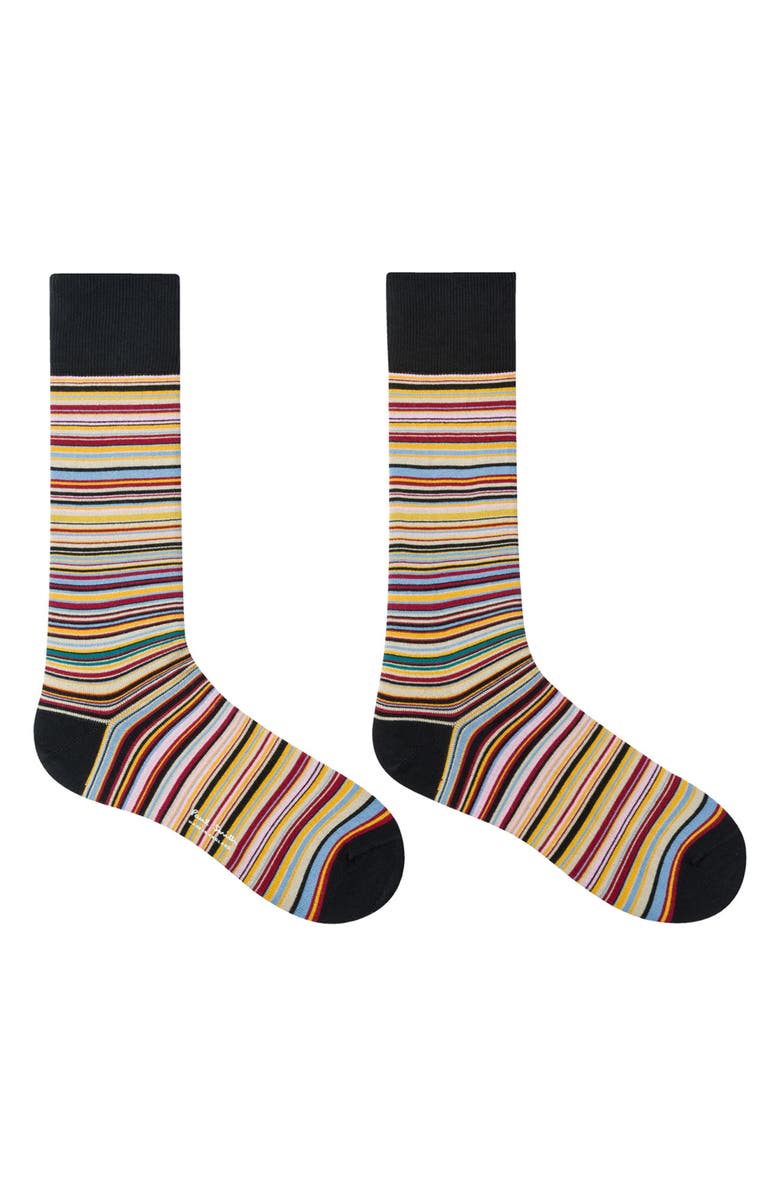 Paul Smith Stripe Cotton Blend Crew Socks, Alternate, color, Multi