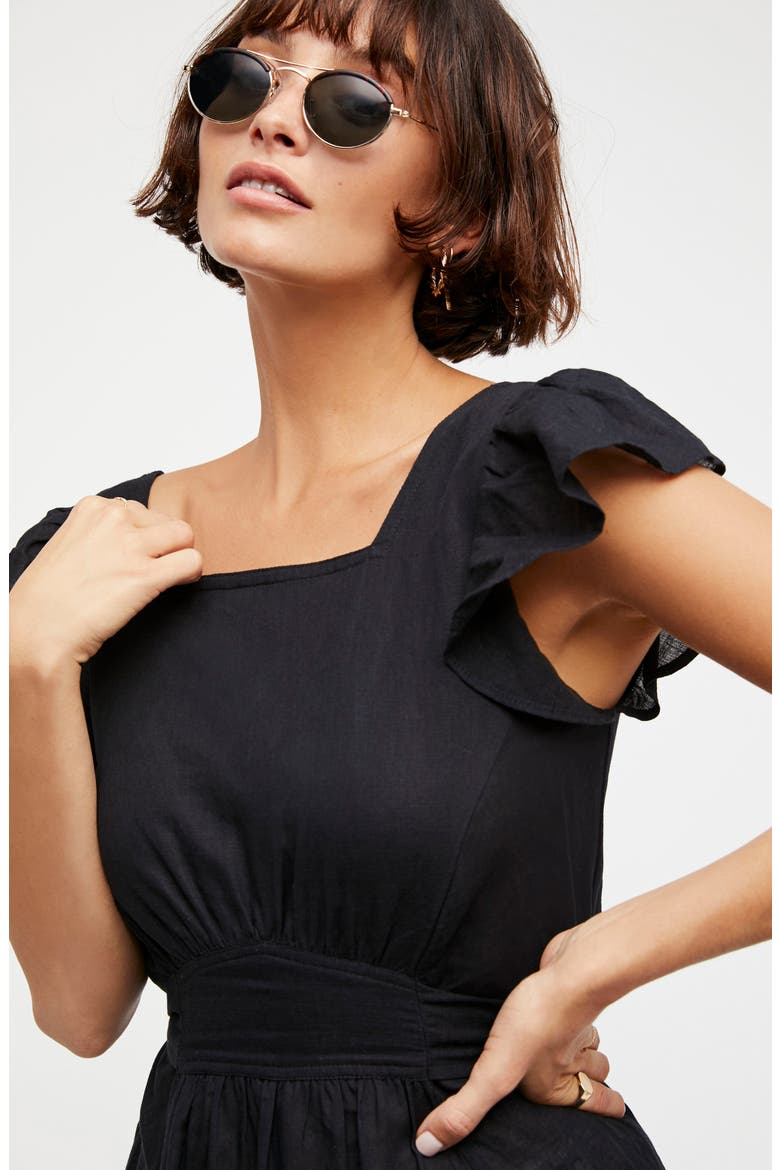 Endless Summer by Free People Takin' a Chance Midi Dress, Alternate, color, BLACK