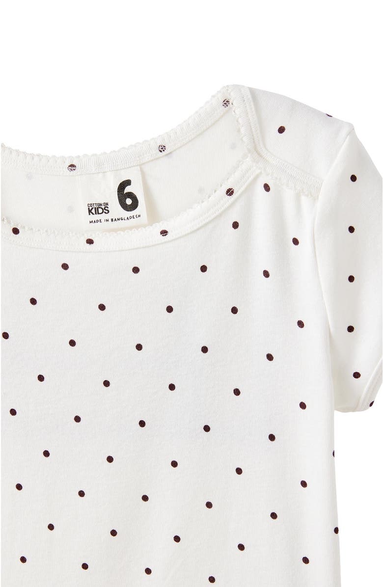 Cotton On Kids Kid's Fitted Essential Raya Square Neck Tee, Alternate, color, Vanilla Rocky Road Spot