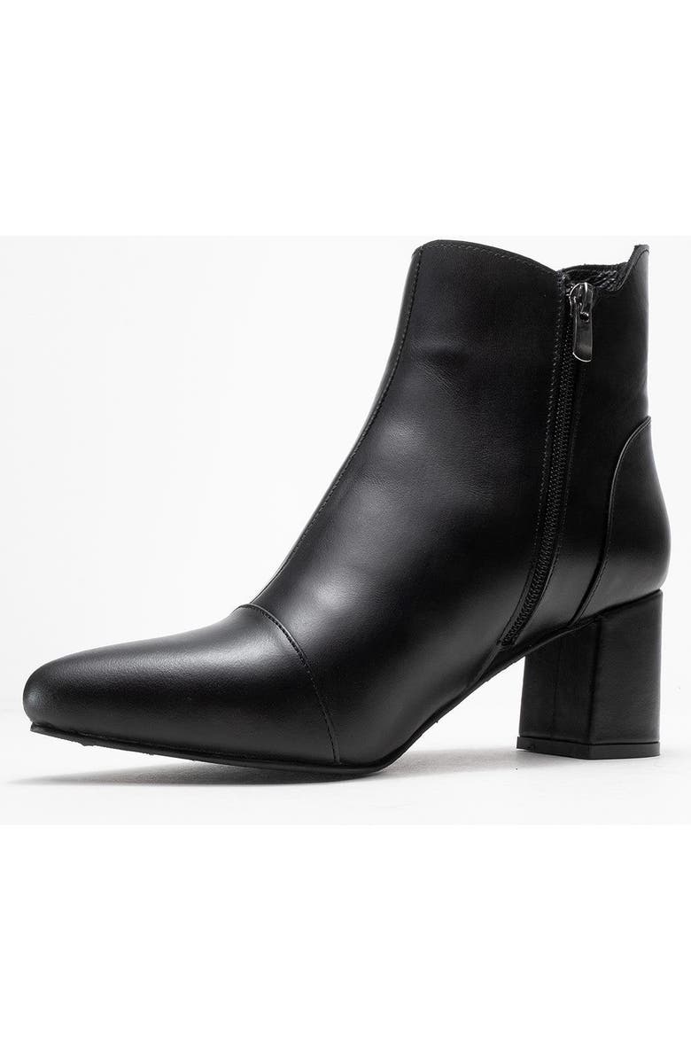 Forever & Always Shoes Gael Leather Block Heel Boot, Alternate, color, Black Leather