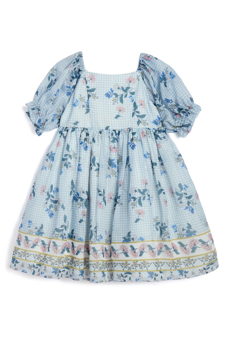 Pippa & Julie Kids' Emila Floral Gingham Organza Dress, Main, color,