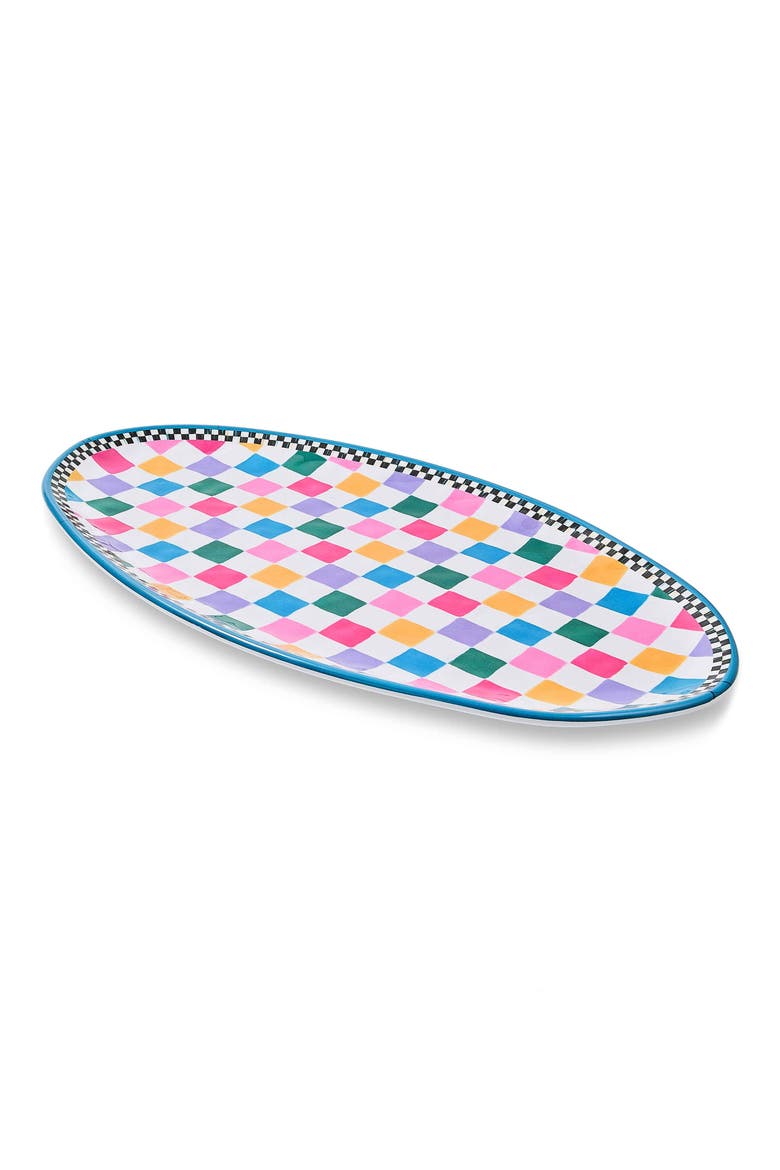 Jamboree Oval Melamine Platter, Main, color, BLUE MULTI