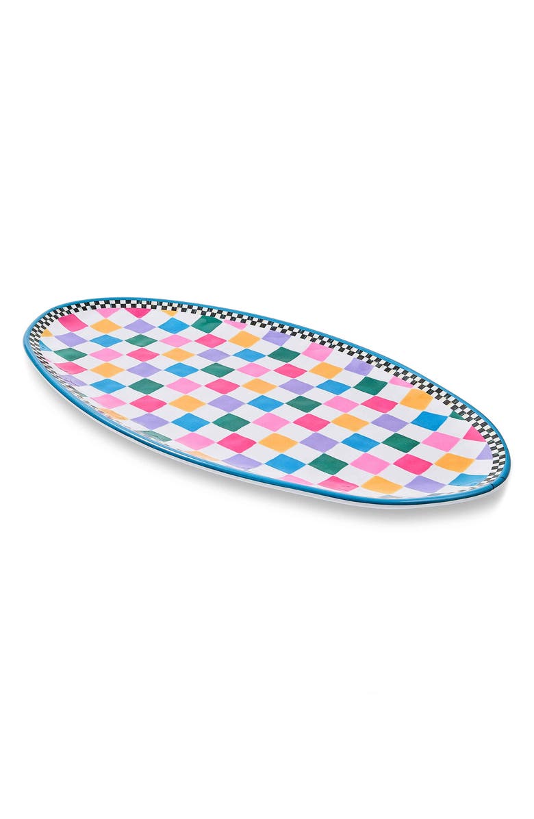 MACKENZIE CHILDS Jamboree Oval Melamine Platter, Main, color, Blue Multi