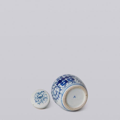 Cobalt Guild Porcelain Mini Double Happiness Round Jar