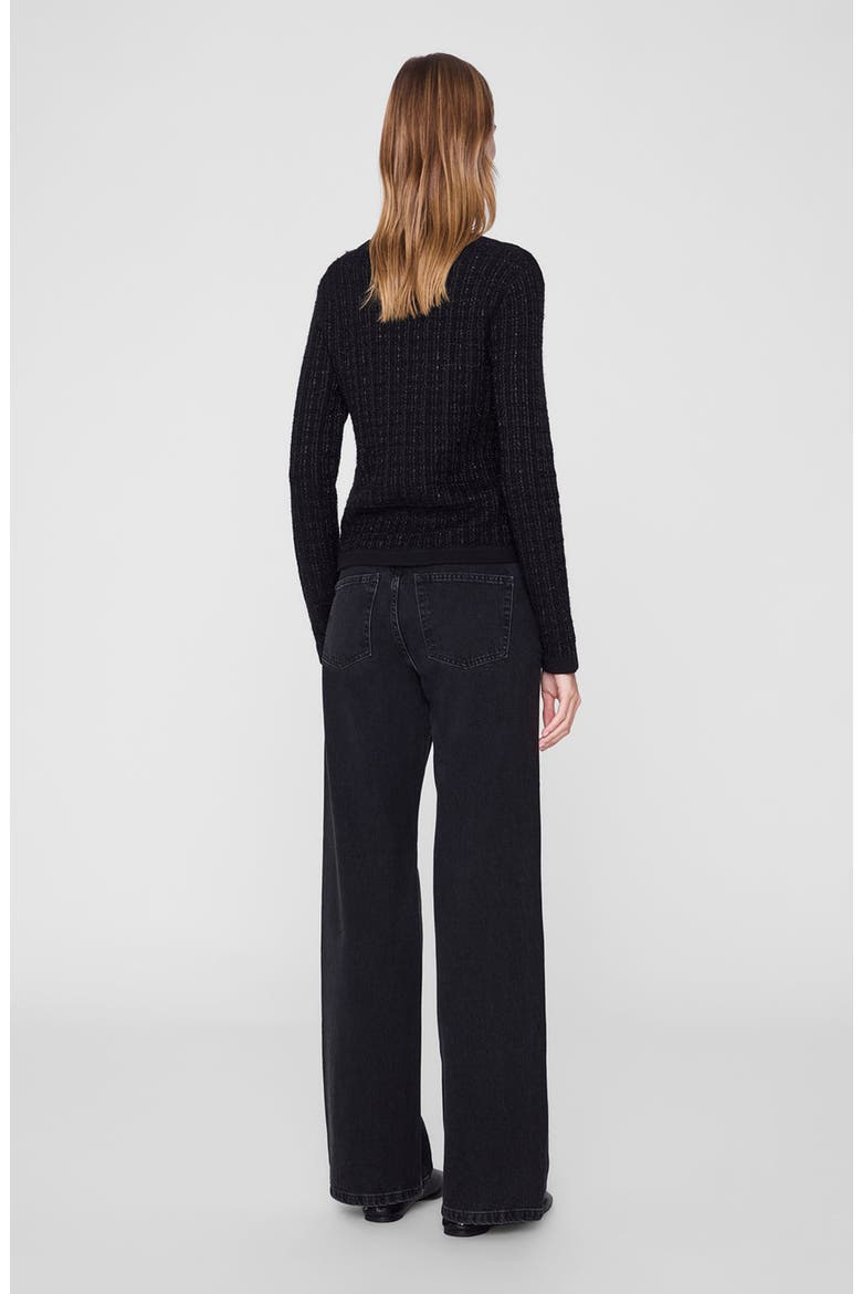 Tessa Tweed Cardigan, Alternate, color, Black
