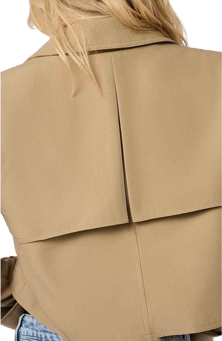 WeWoreWhat Cropped Trench Coat, Alternate, color, Soft Brown