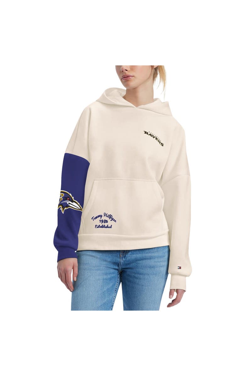Tommy Hilfiger Women's Tommy Hilfiger Cream/Purple Baltimore Ravens Harriet Pullover Hoodie, Main, color, Cream