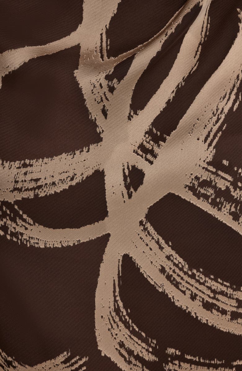 Donna Karan New York Burnout Gathered Shoulder Top, Alternate, color, Choclate