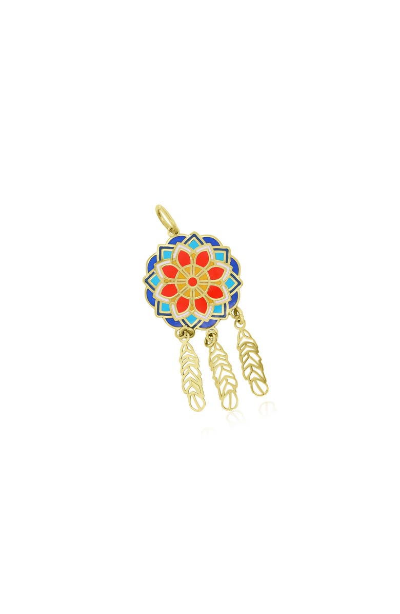 The Lovery Fine Jewelry Enamel Dream Catcher Charm, Main, color, Multicolored Enamel
