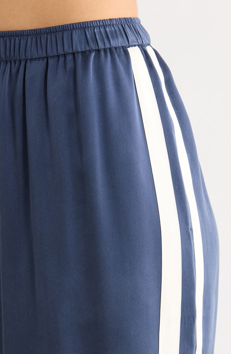 Lunya Side Stripe Washable Silk Pajama Pants, Alternate, color, Deep Blue/ Soft Ivory