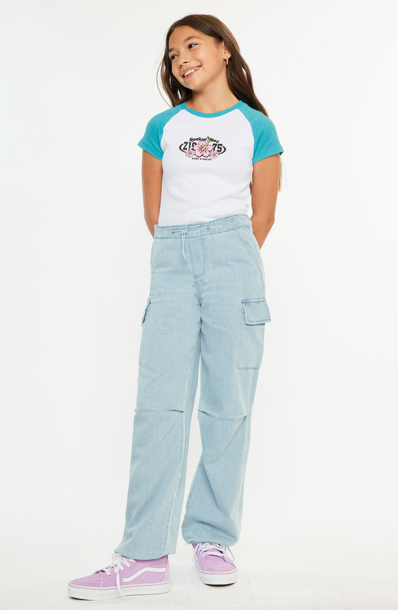 KanCan Inez High Rise Relaxed Cargo Pants, Alternate, color, Light Wash