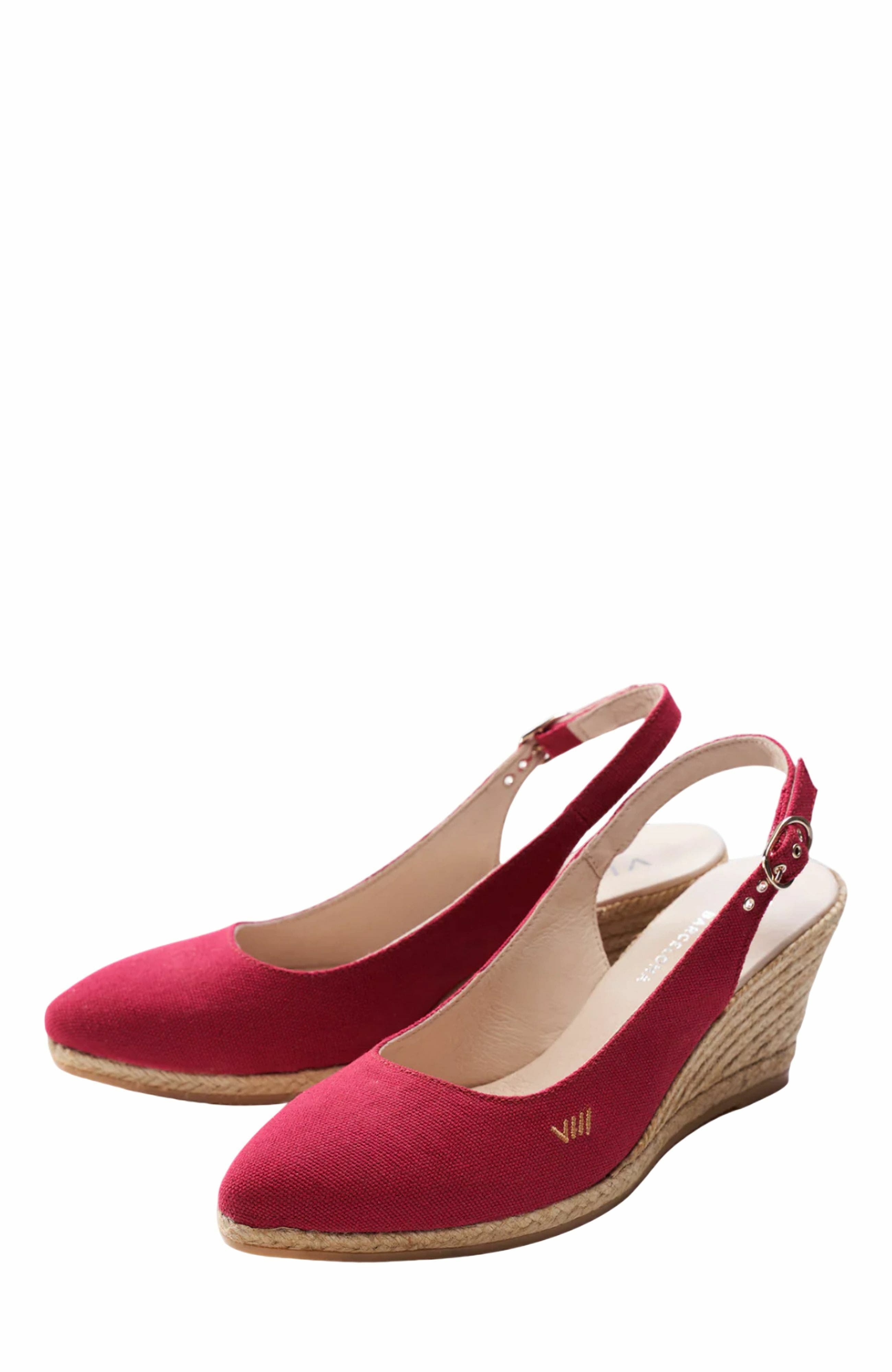 Palomera Canvas Espadrille Wedges, Alternate, color, Cherry