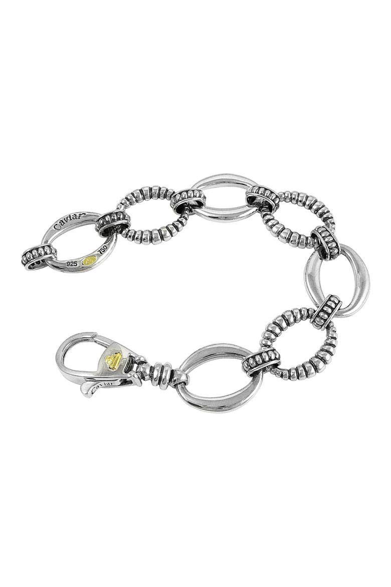 'Link' Sterling Silver Oval Link Bracelet, Alternate, color, STERLING SILVER
