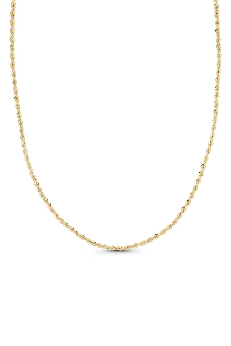 14k Gold 3mm Rope Chain Necklace, Main, color, 14K YELLOW GOLD