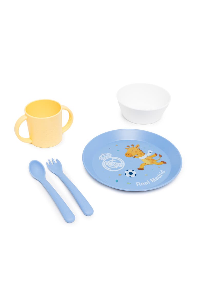 Miniland Real Madrid Soccer Children's Tableware Set, Main, color, Blue Multi