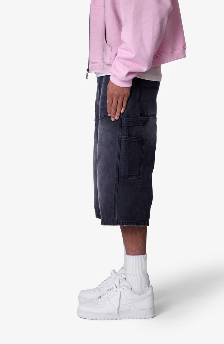mnml Ultra Baggy Denim Carpenter Shorts, Alternate, color, Washed Black