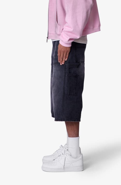 Mnml Ultra Baggy Denim Carpenter Shorts In Gray