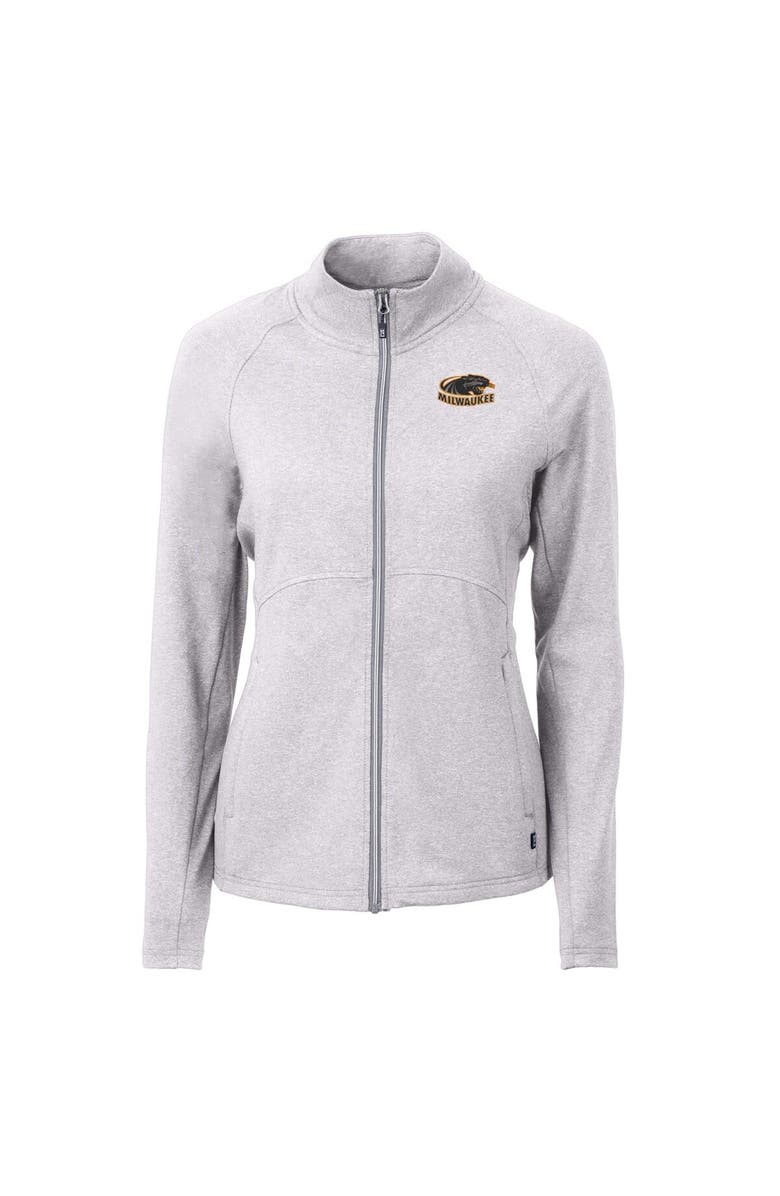Cutter & Buck Women's Cutter & Buck  Heather Gray Wisconsin-Milwaukee Panthers Adapt Eco Knit Heather Recycled Full-Zip Jacket, Alternate, color, 