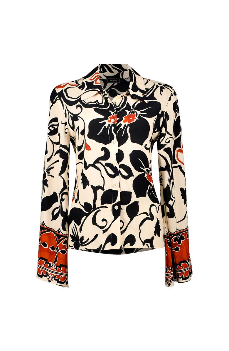 IVONNE Wide Sleeve Printed Shirt, Alternate, color, Multicolor