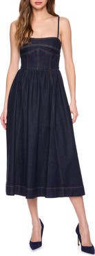 Susana Monaco Corset Denim Midi Dress