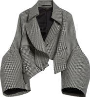 Comme des Garçons Gingham Crop Wool Gabardine Jacket