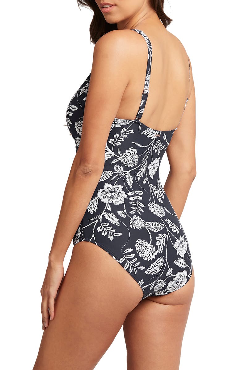 Sea Level Cross Front One-Piece Swimsuit, Alternate, color, 