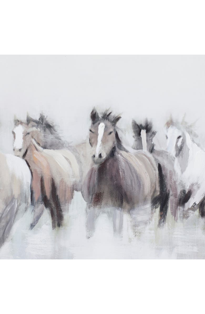 WILLOW ROW Horse Canvas Framed Wall Art, Alternate, color, Gray