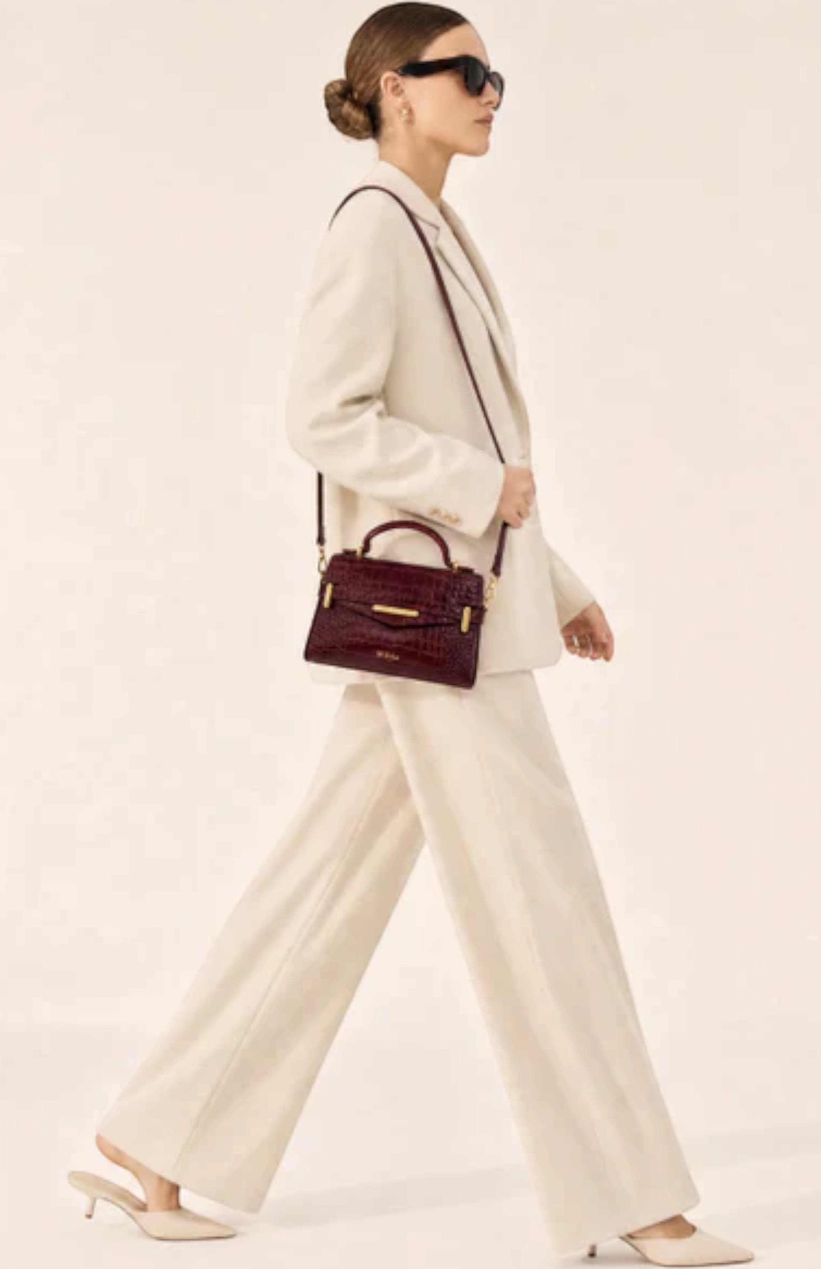 Mi Croc Embossed Leather Top Handle, Alternate, color, Burgundy