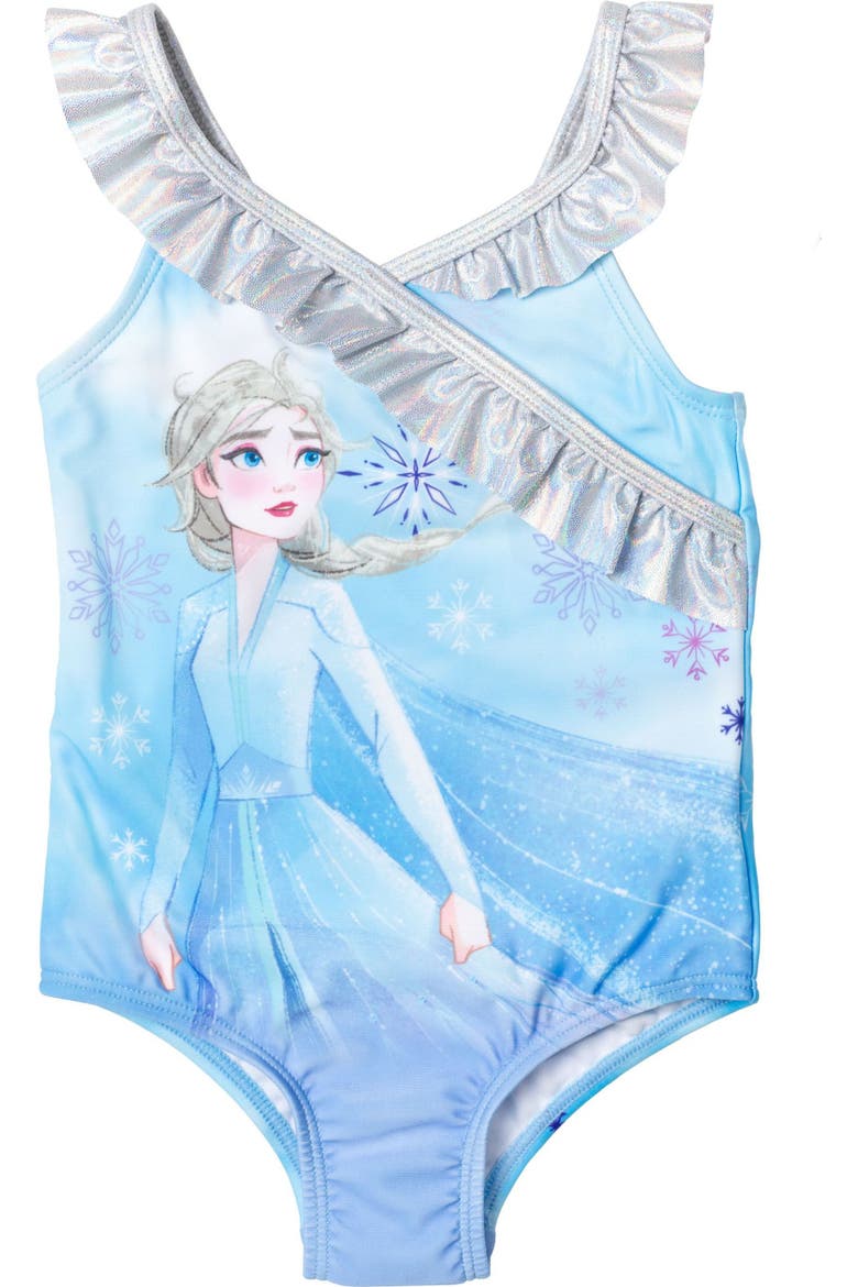 Frozen One Piece Swimwear, Alternate, color, Blue Purple Elsa Anna