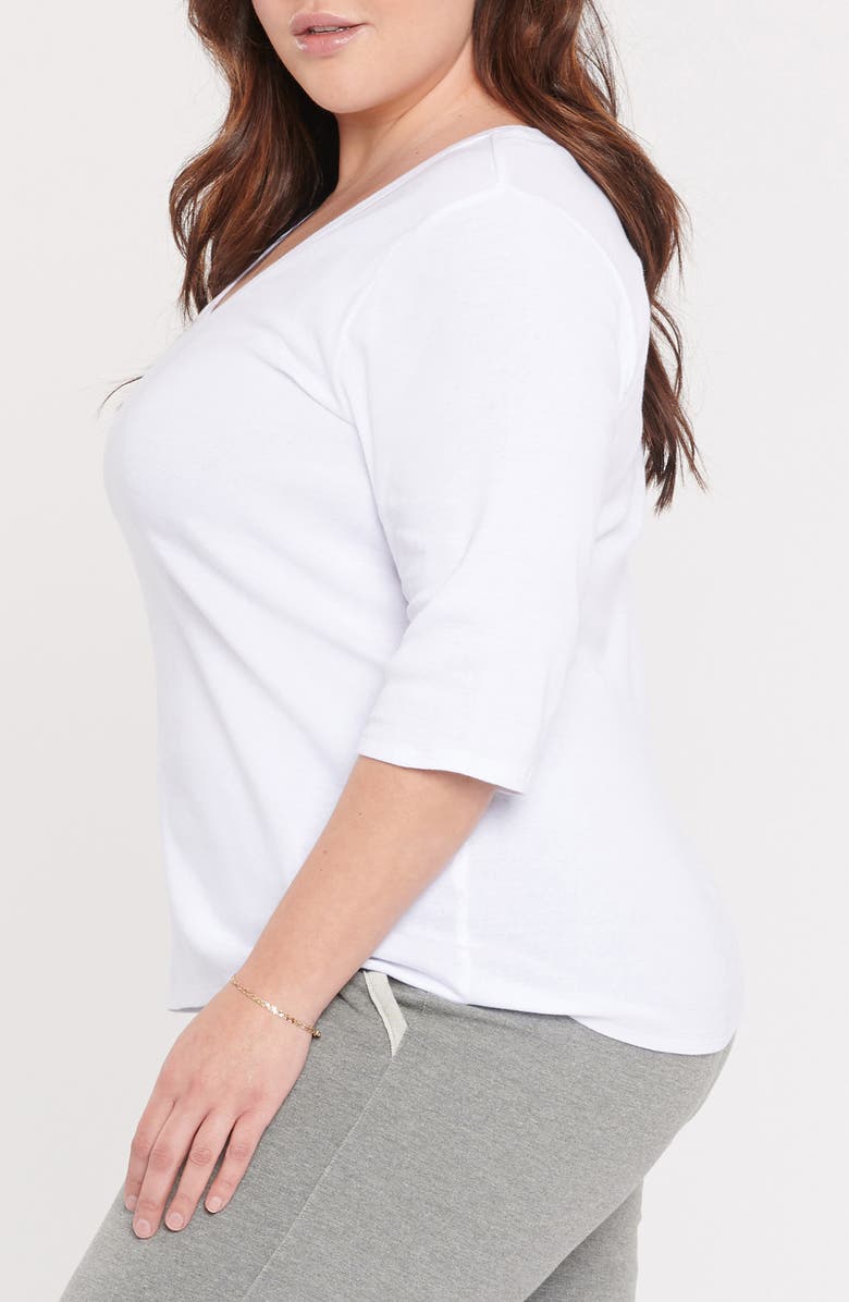 NYDJ V-Neck Ribbed T-Shirt, Alternate, color,