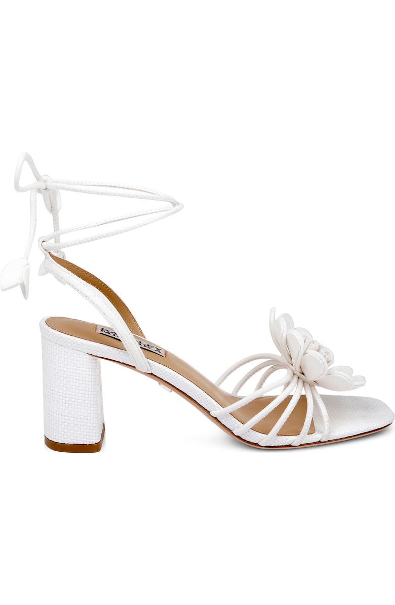 Badgley Mischka Collection Wallflower Ankle Wrap Sandal, Alternate, color, White Suede