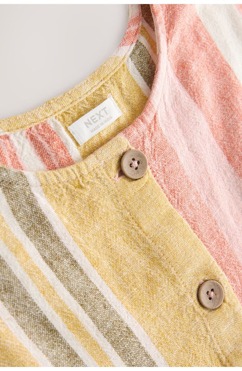 NEXT Rusty Stripe Cotton Button-Up Dress, Alternate, color, 