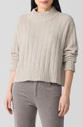 Eileen Fisher Mock Neck Ribbed Sweater
