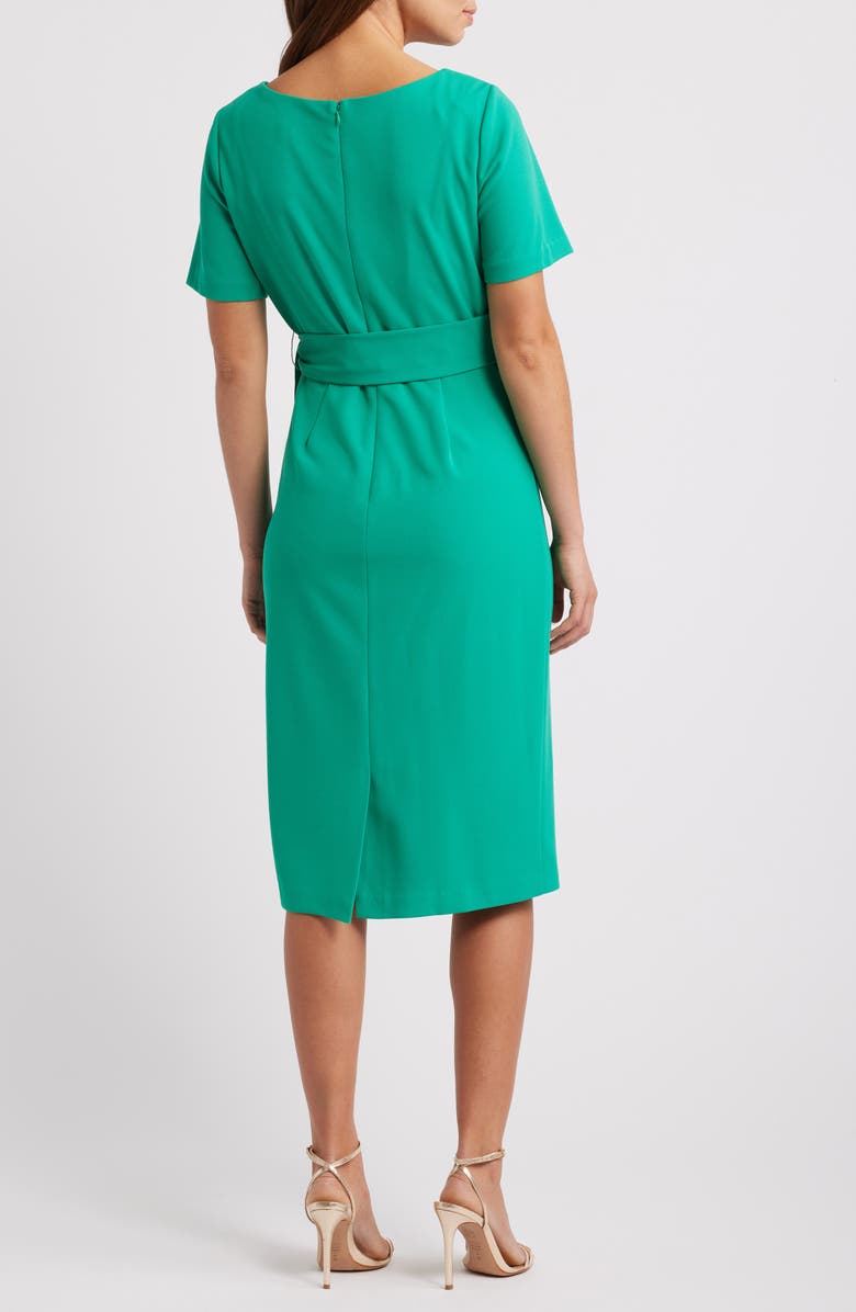 Tahari ASL Side Tie Short Sleeve Sheath Dress, Alternate, color,