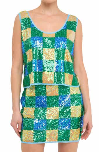 Endless Rose Sequin Check Tank