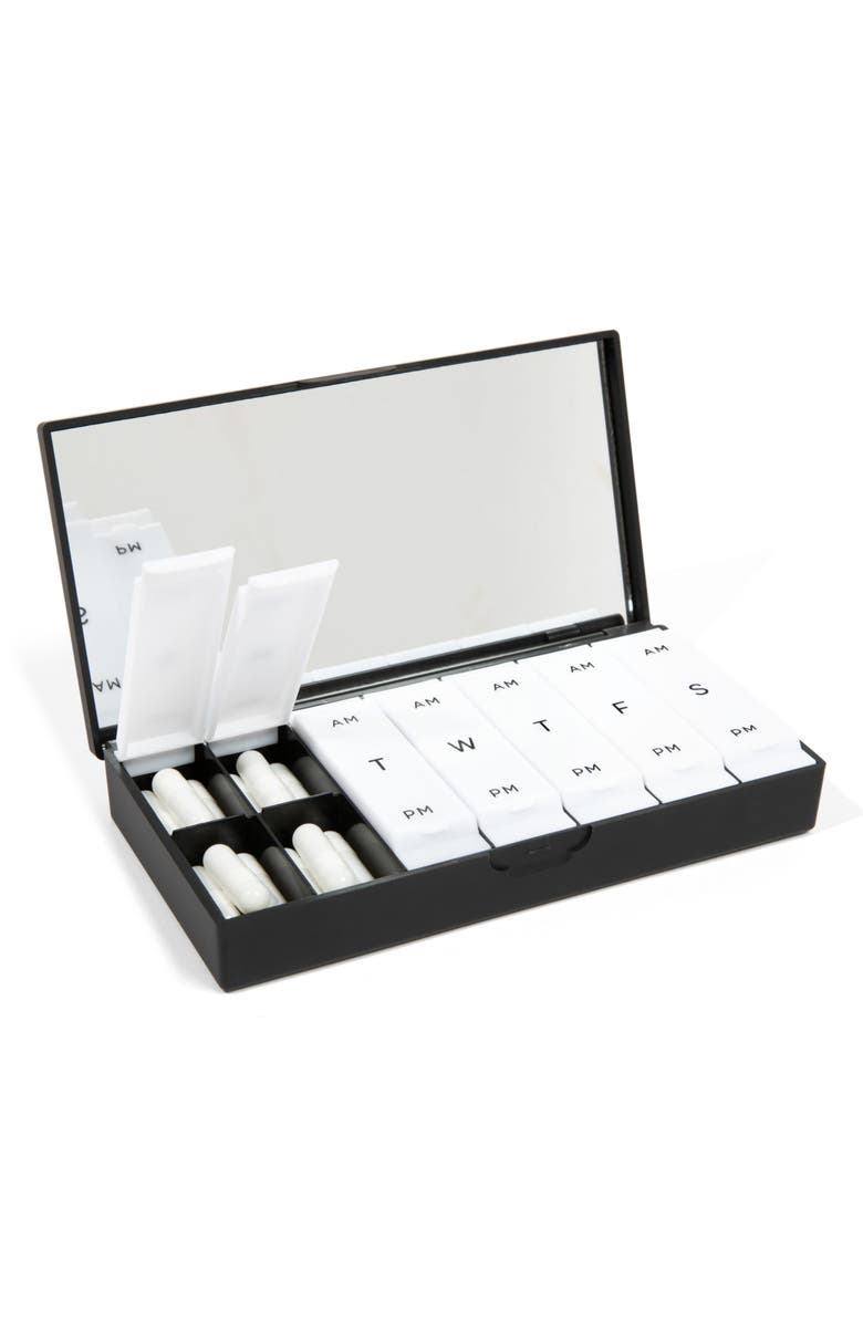 PORT AND POLISH AM & PM Pill Box, Alternate, color, Black