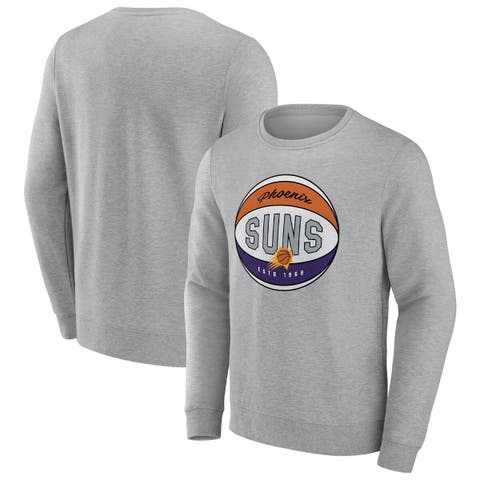 Men's Fanatics Branded Heathered Gray Phoenix Suns True Classics Vint Pullover Sweatshirt