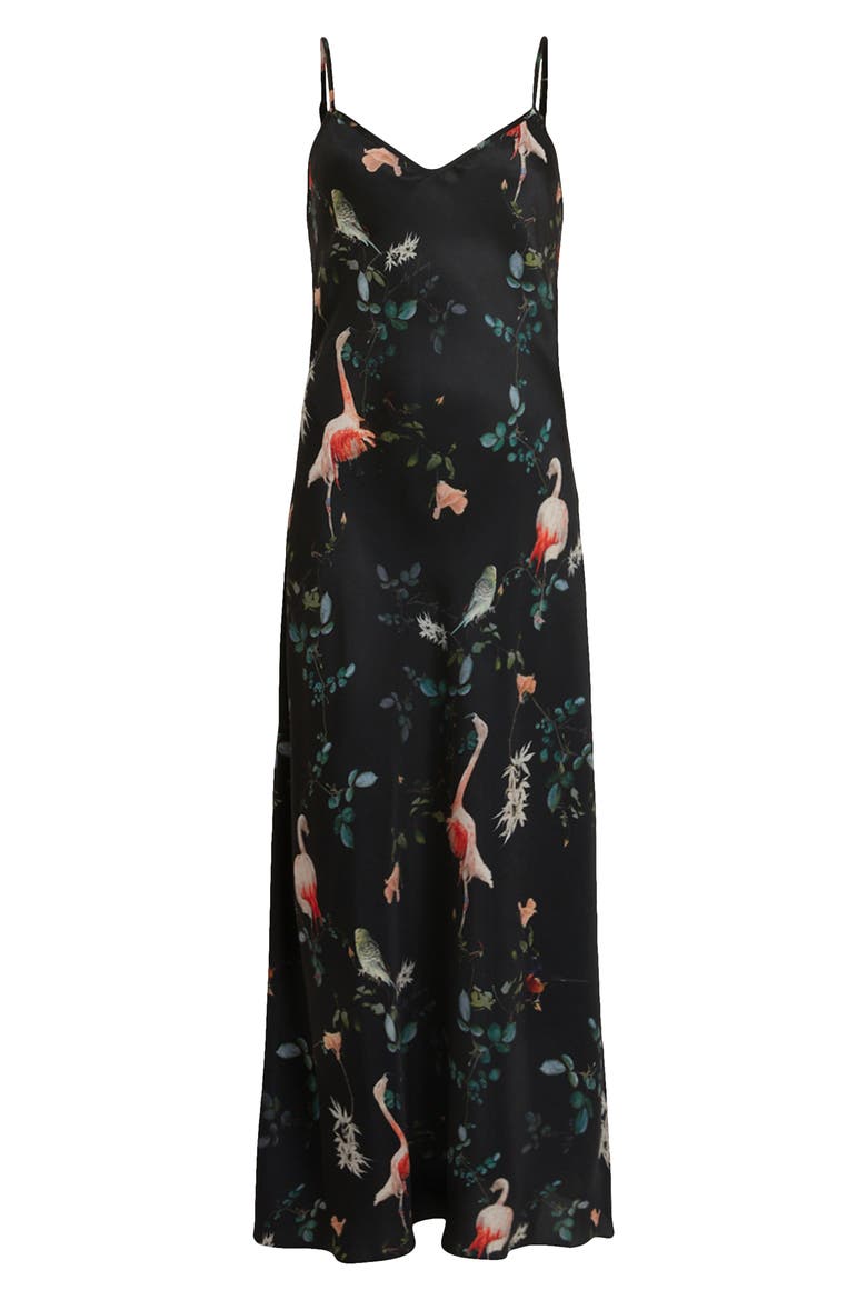 Bryony Fabia Midi Slipdress, Alternate, color, BLACK