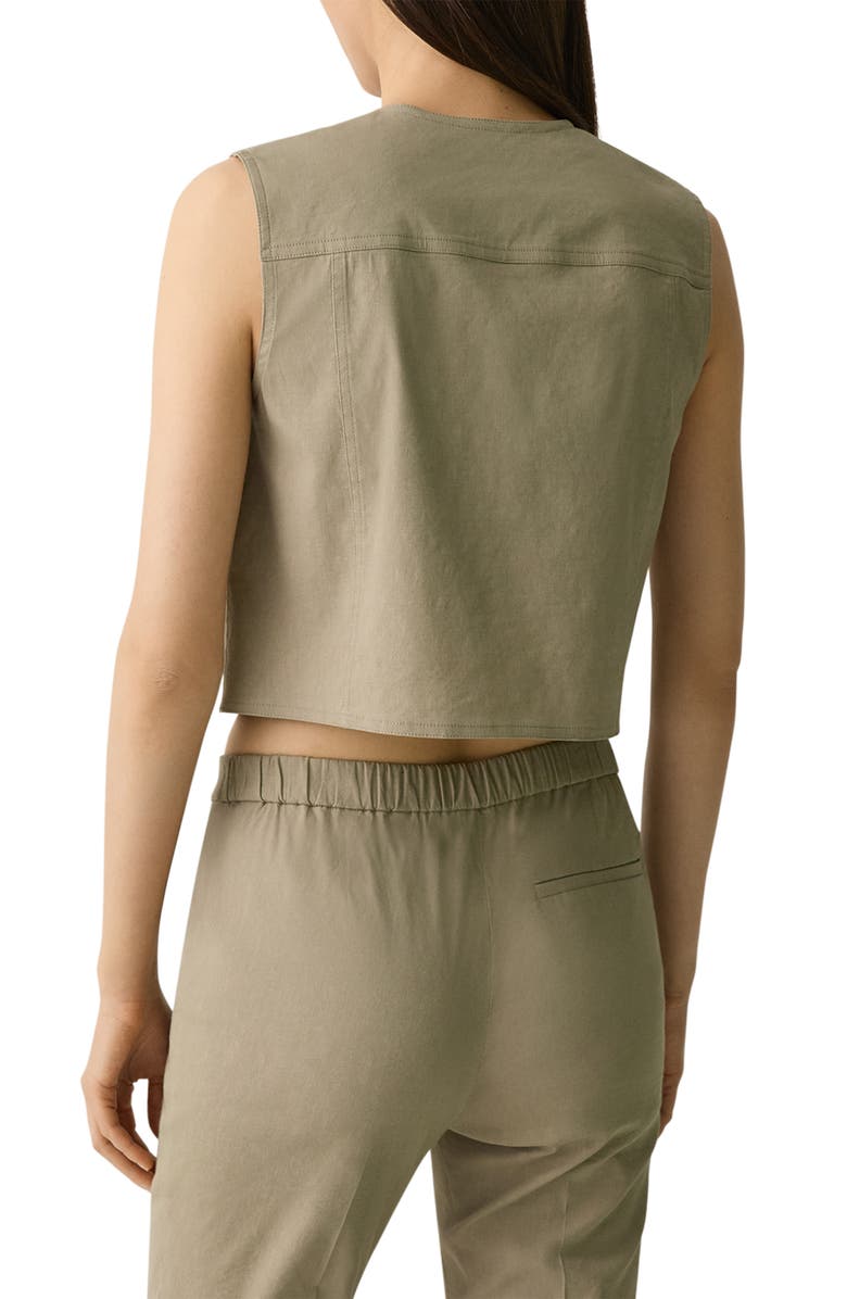 Theory Linen Blend Trucker Vest, Alternate, color, 