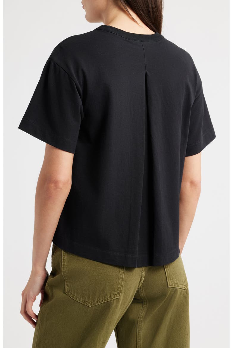 Back Pleat Classic T-Shirt, Alternate, color, JET BLACK
