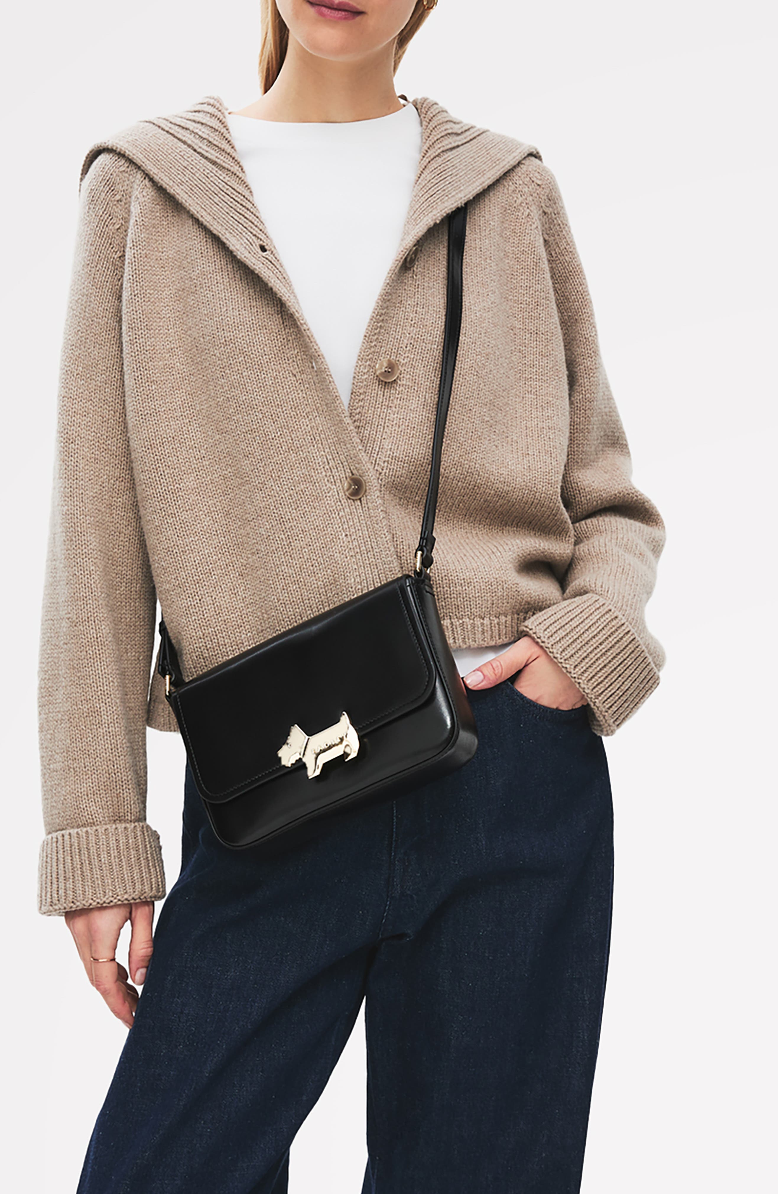 Radley Percy Grove Medium Flapover Crossbody Bag, Alternate, color, Black