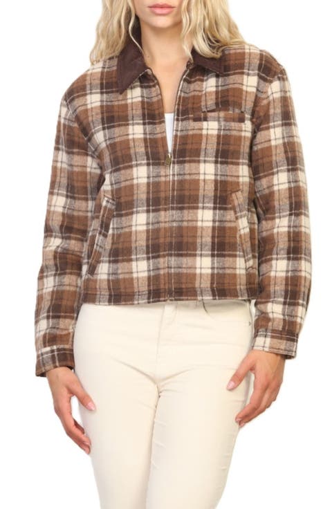 Plaid Cotton Blend Barn Jacket
