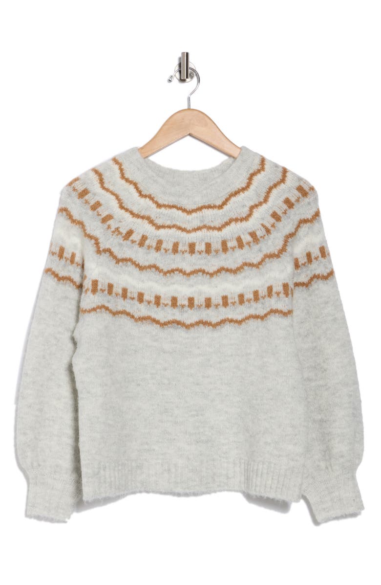 Vigoss Fair Isle Crewneck Sweater, Alternate, color, 