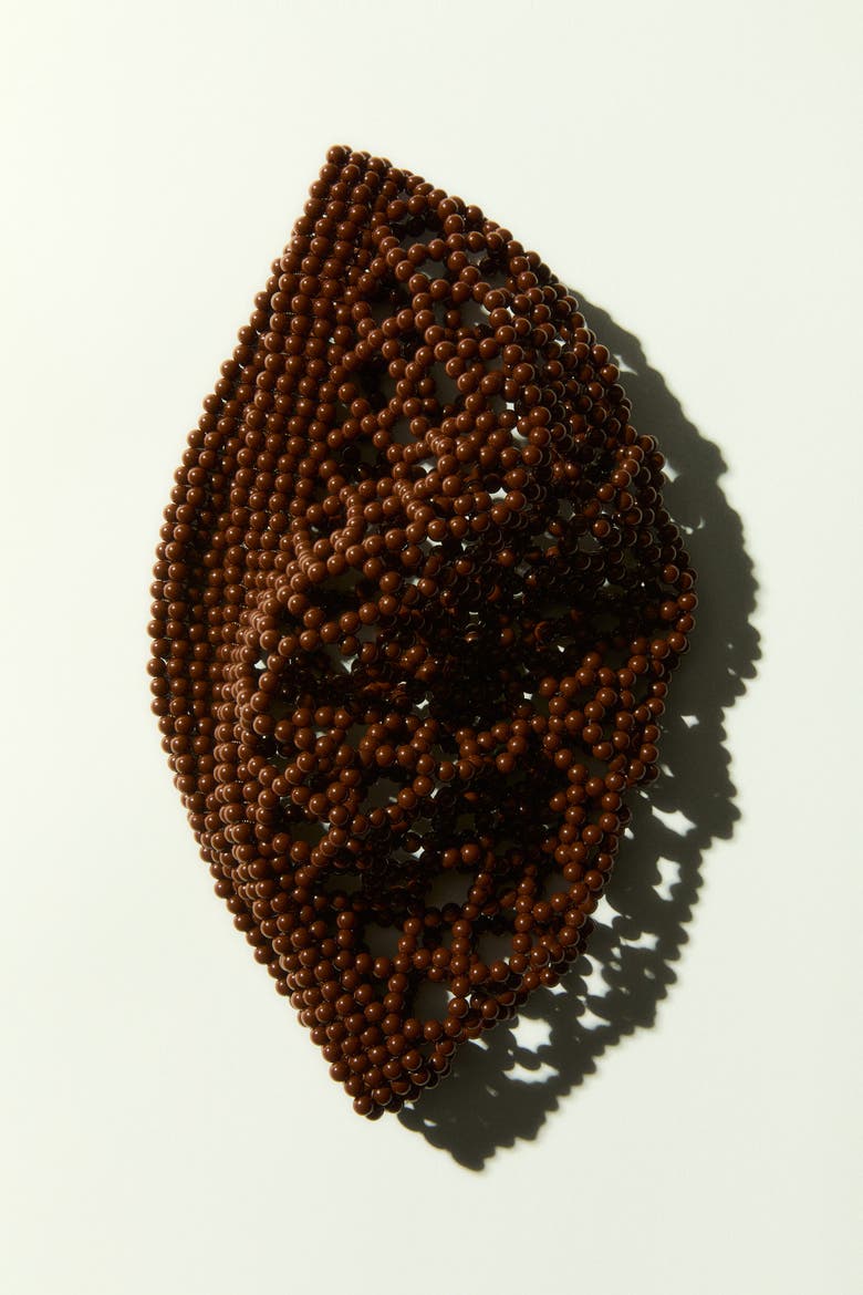 Beaded Hat, Alternate, color, Dark brown