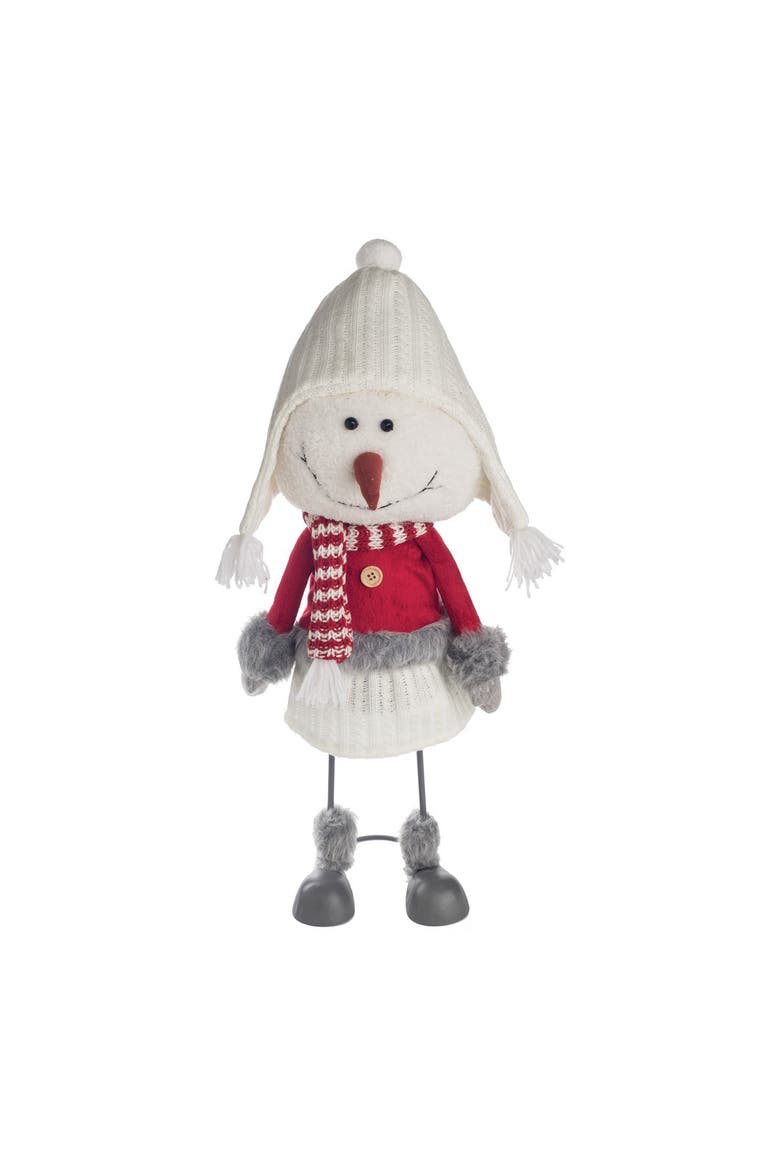 Bobble Christmas Snowgirl Tall, Main, color, White