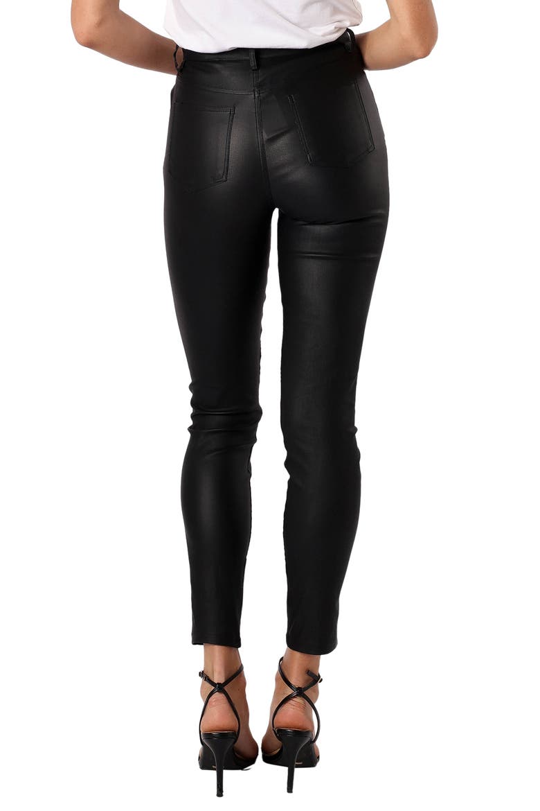 Sammie High Waist Faux Leather Pants, Alternate, color, BLACK
